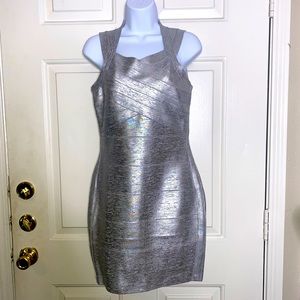 Venus Metallic Bandage Dress